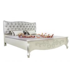 Кровать Луиза (белая эмаль+сп, с декором, 195см)
